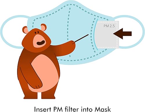 Miniatura 4 de Tub Cubby Filtros de repuesto para mascarilla facial para niños, insertos de filtro de carbón activado PM2.5, protección de 5 capas para mascarillas