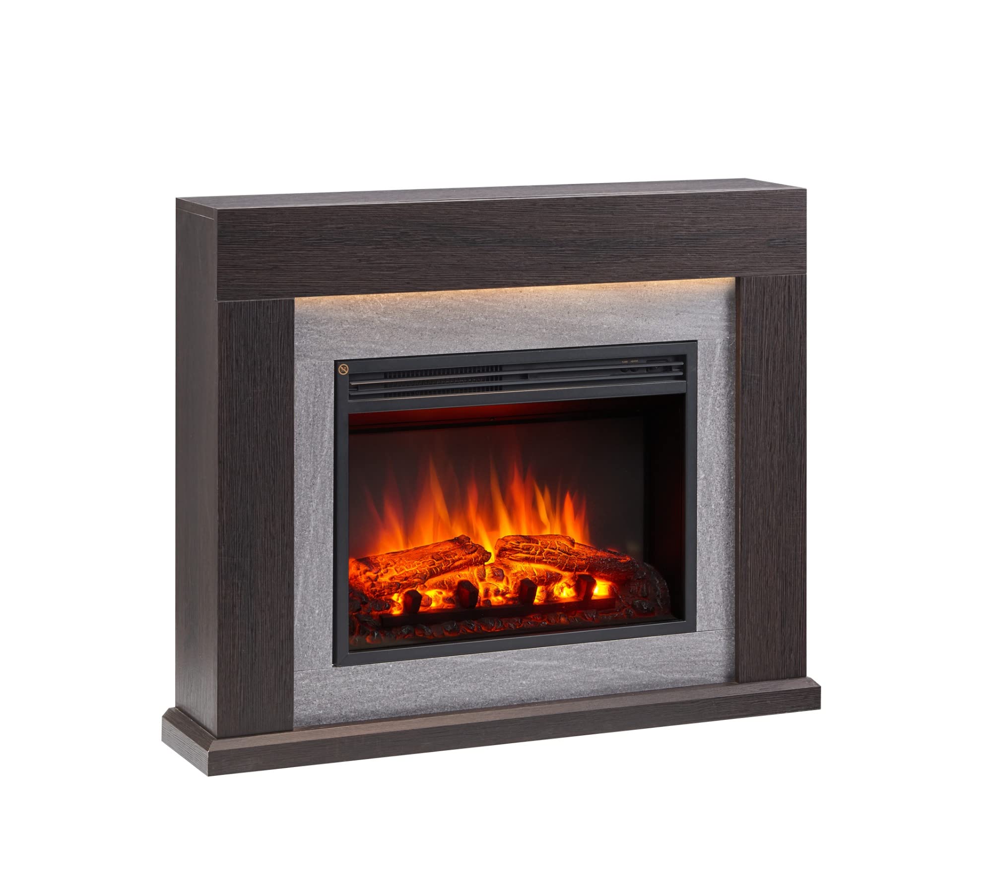 Flamme Espresso Oak Madura Fireplace With 39'' Surround With 2Kw Fireplace Heater Multiple Colours Available