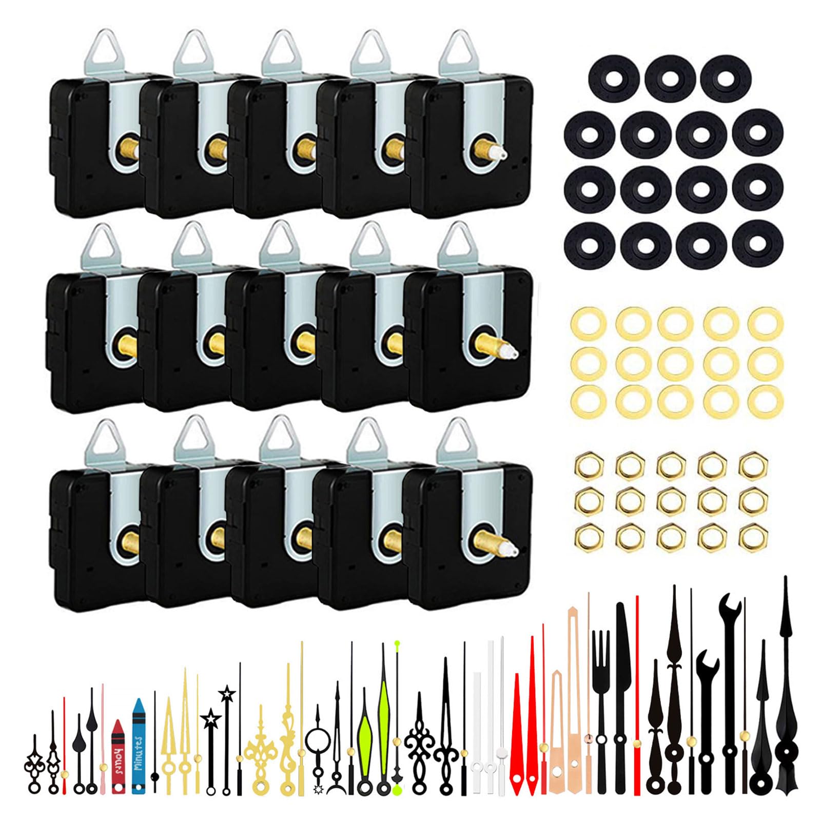 yanzunlrn Quiet Quartzs Clock Movements Noiseless Mechanism with Assorted Hands Set for Wall Clock Repair and Replacement Mechanism Set