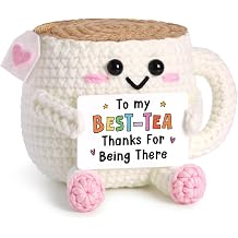 GiltGlimmer Best Friend Birthday Gifts for Women, Handmade Best-Tea Crochet Tea with Pun Card, Friendship Gifts for Woman BFF Bestie, Long Distance Present for Best Friends Sister