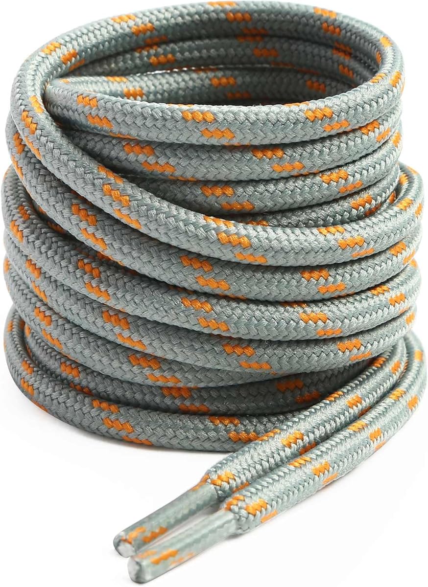 VSUDO Round Shoe Laces for Hiking Boots, 5/32 Inch Shoestrings for Outdoor Work Shoes, Thick Climbing Shoelaces for Boots