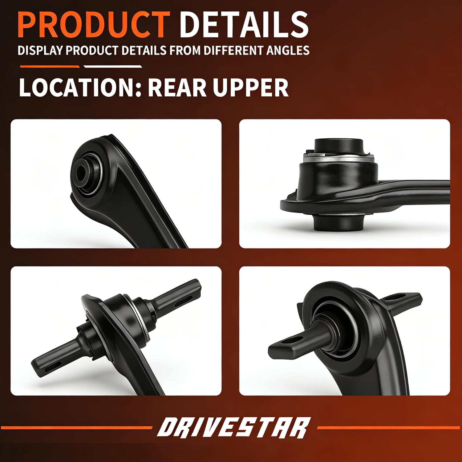 DRIVESTAR RK640286 RK620048 Rear Upper Control Arms, fit 1992-2000 for Honda Civic/ 1993-1997 for Civic del Sol/ 1997-2001 for CRV, 1997-2000 for Acura EL/ 1994-2001 for Integra
