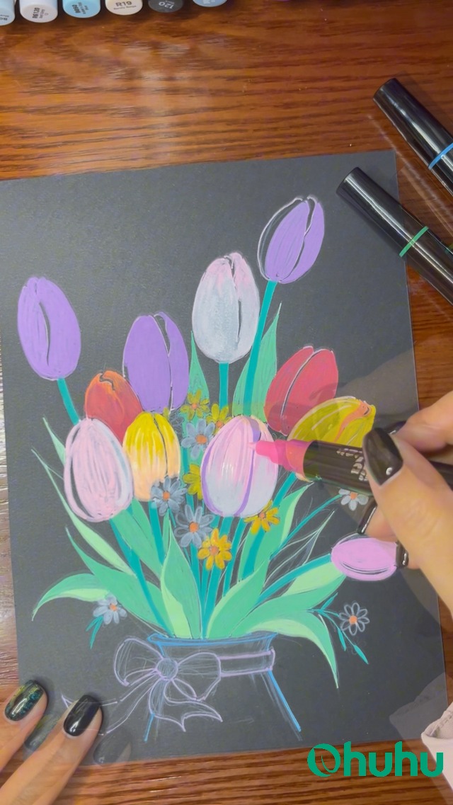 Ohuhu Outline Markers 18 Colors - Shimmer Metallic Double Line Drawing Pens For Crafts