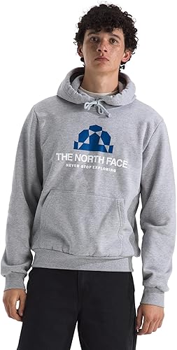 The North Face Men's Evolution BTS Hoodie | 2 Piece Hood with Adjustable Drawcord, Kangaroo Hand Pocket, Ribbed Cuffs & Hem, TNF Pale Grey Heather, Medium