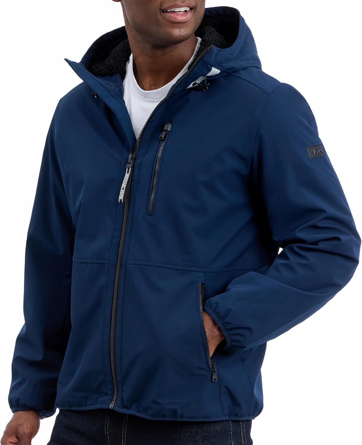 Michael Kors mens Softshell Jacket With Faux Sherpa Lining, Wind and Water Resistant Jackets for Men - Image 2