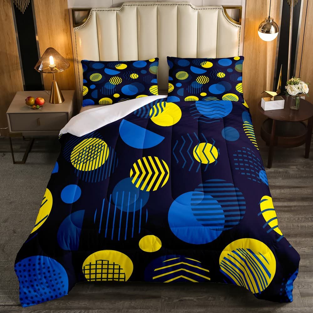 Set Biancheria Letto Bambini Tema Calcio Blu - Copriletto Trapuntato 260x240 Cm + 2 Federe 30x20 Cm, Stampa 3D, Microfibra