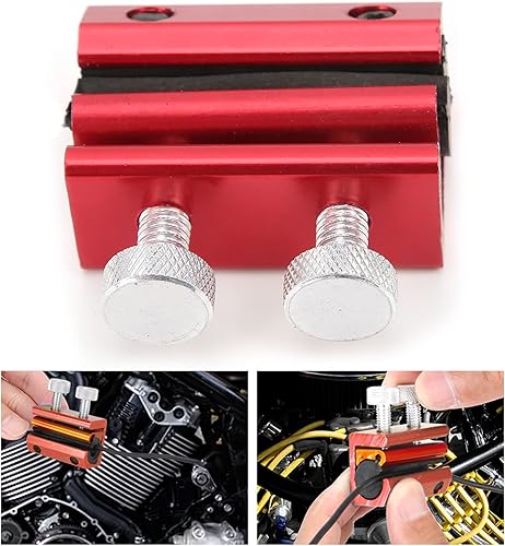 Miniatura 3 de Herramienta lubricante de cable Herramienta de lubricación de cadena para motocicleta ATV Reemplazo de caucho de aluminio (rojo)