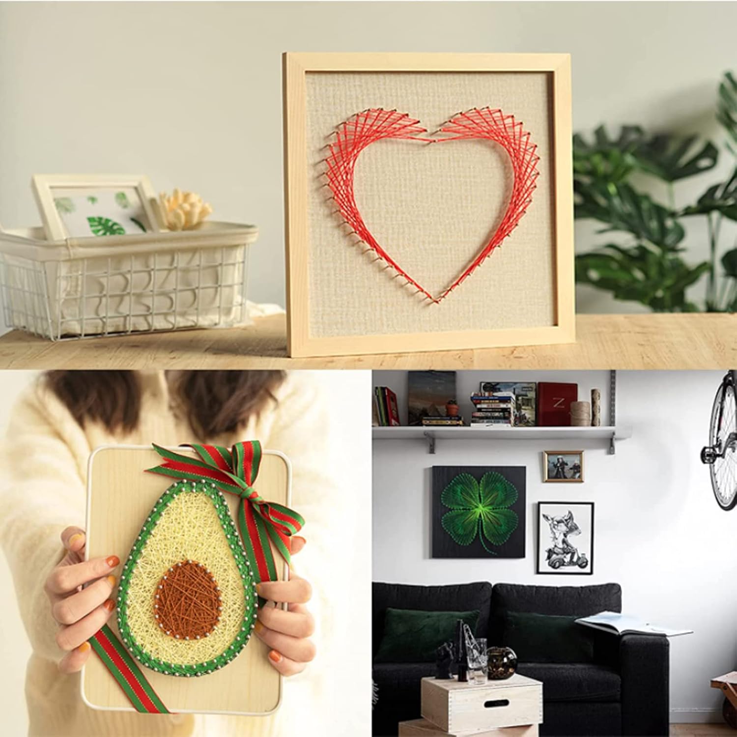 GORGECRAFT Heart String Art Kit Craft Cupcake All Necessary Accessories and Frame for Adults Crafts Kit Arts Projects Home Wall Decorations Unique Gift Wall Decor
