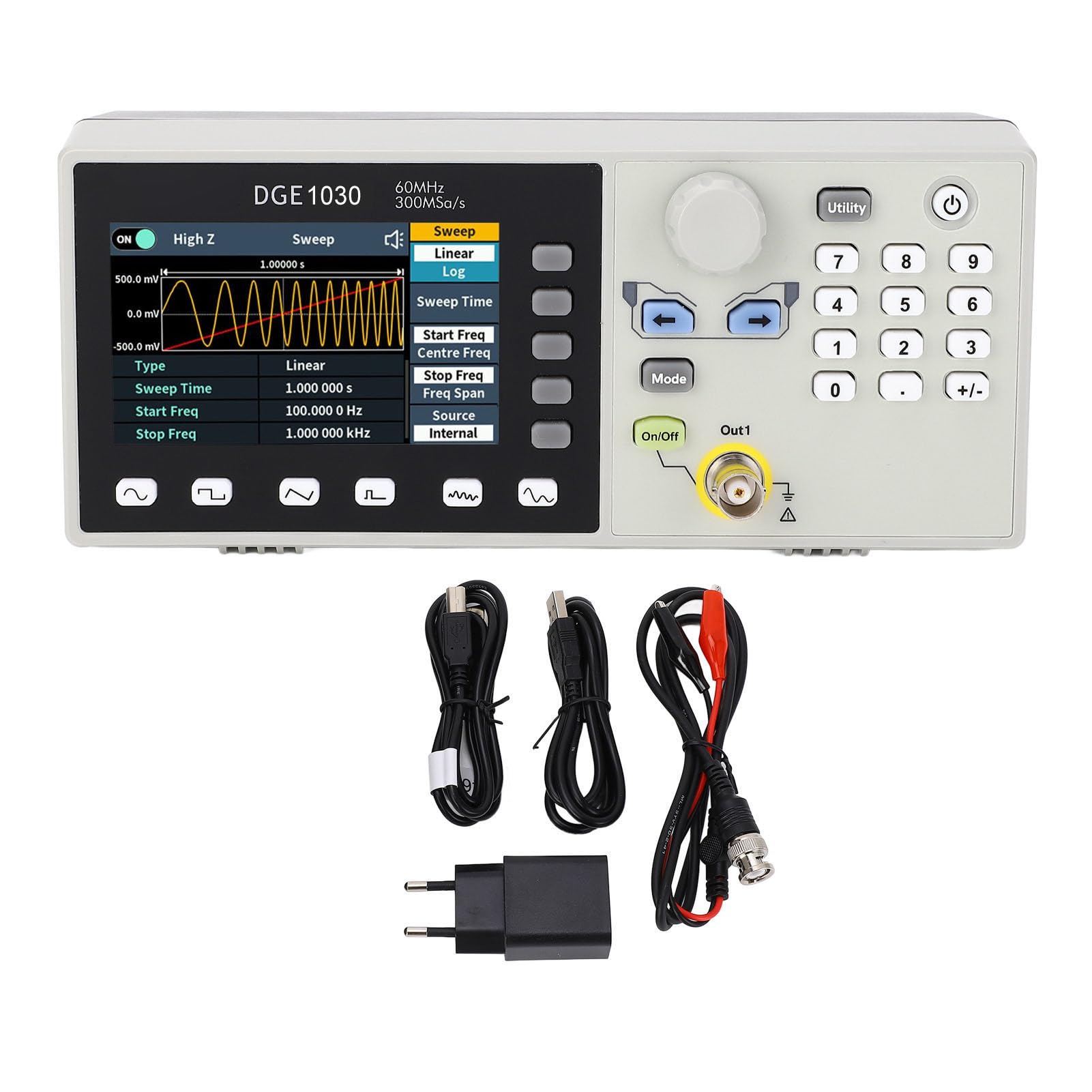 Generador de Funciones de Generador de Forma de Onda Arbitraria de un Solo Canal Frecuencia de Muestreo de 125 MS/s 100-240 V (Enchufe de la UE)