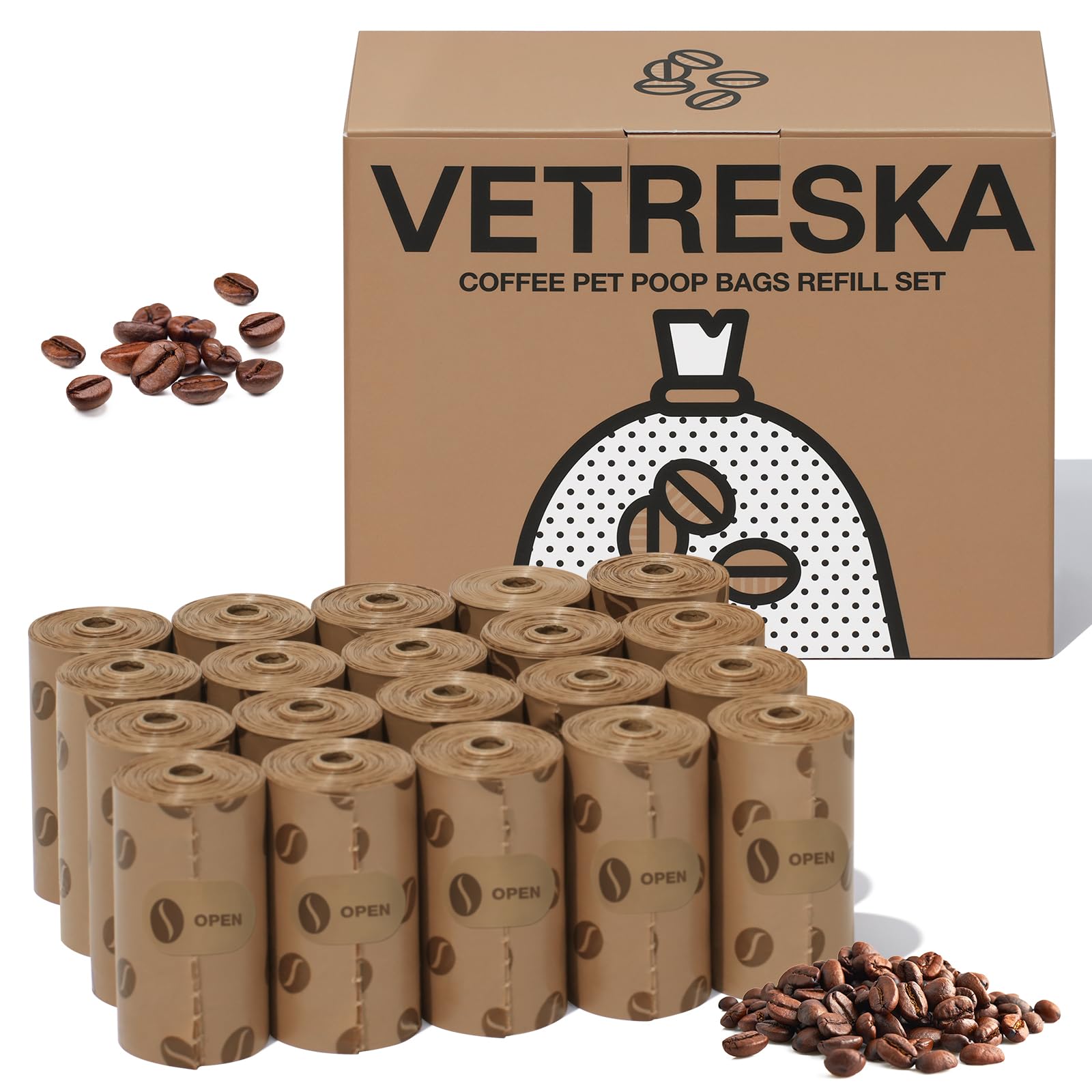 VETRESKA ペット用ウンチ処理袋 犬うんちが臭わない袋 コーヒーの香り 3…