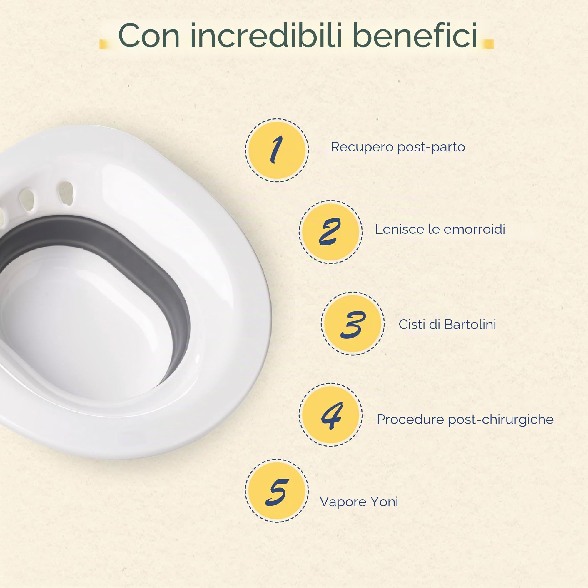 FIRST DAYS MATERNITY - Sitz Bath, Bidet portatile per lenire le emorroidi e i disturbi postpartum, si piega in modo piatto per riporlo facilmente
