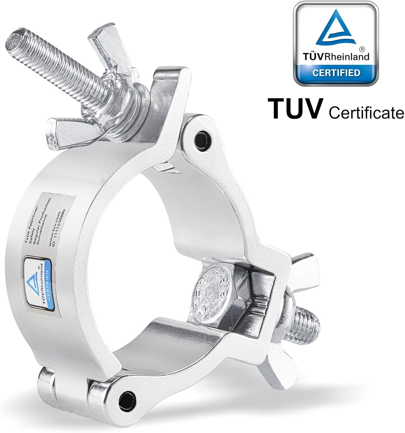 2 Inch Truss Clamps, 10 Packs Gruolin Stage Light Clamp with TUV, Premium 50mm Aluminium Heavy Duty 100kg / 220lb Lighting Clamps, Perfect Fit for 48-52mm OD Tube