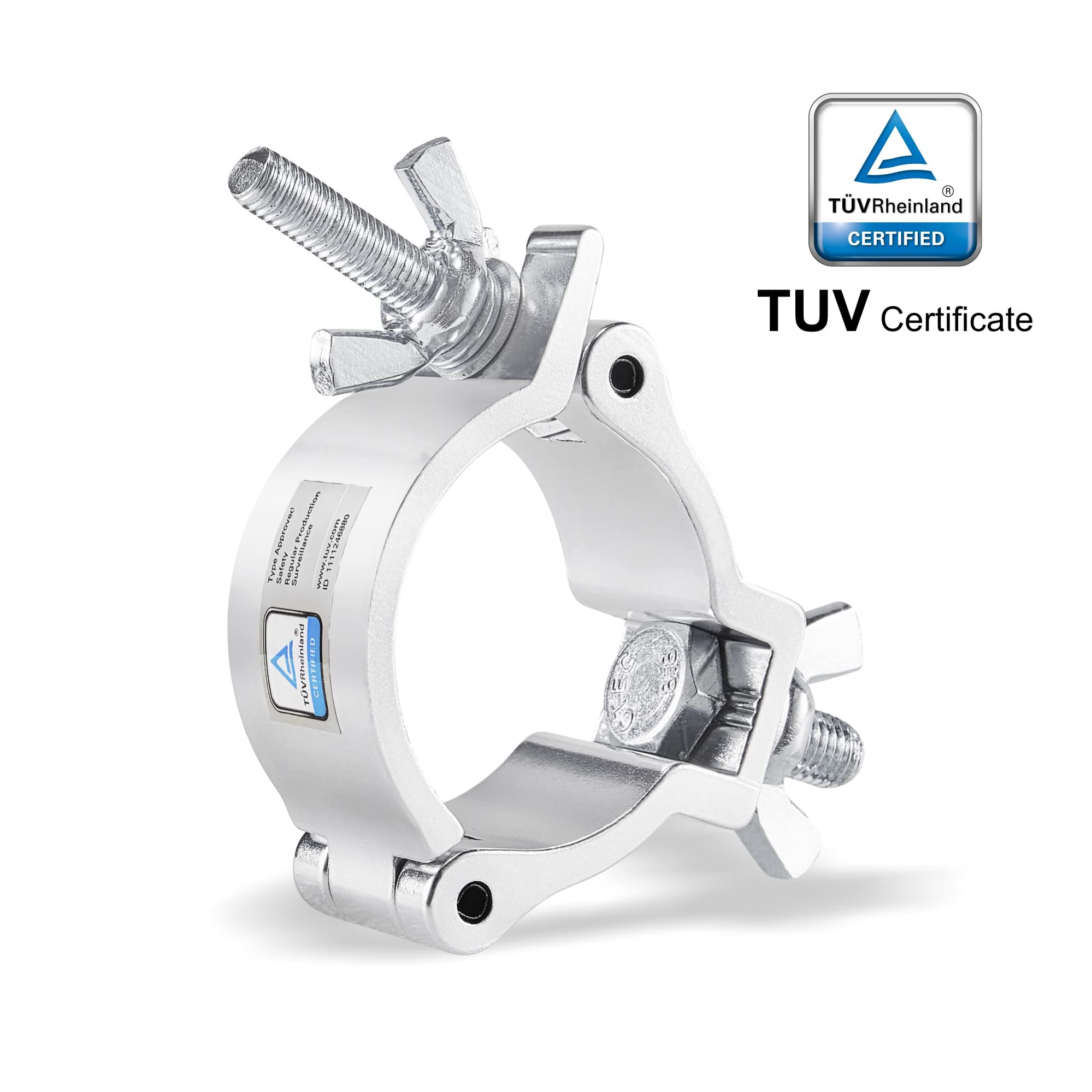 Morsetto per Luci da Palcoscenico, 10Pezzi Eyeshot 50mm Morsetti Luci per traliccio di Alta Qualità Con Certificazione TUV, Capacità di Carico 100kg Morsetti, Adatto per Tubi da 48-52 mm