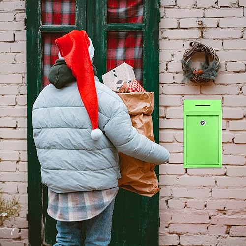 Miniatura 7 de Caja de donación de metal para recolección de caja de sugerencias segura con candado para buzón montado en la pared, contenedor de boleta de entrega