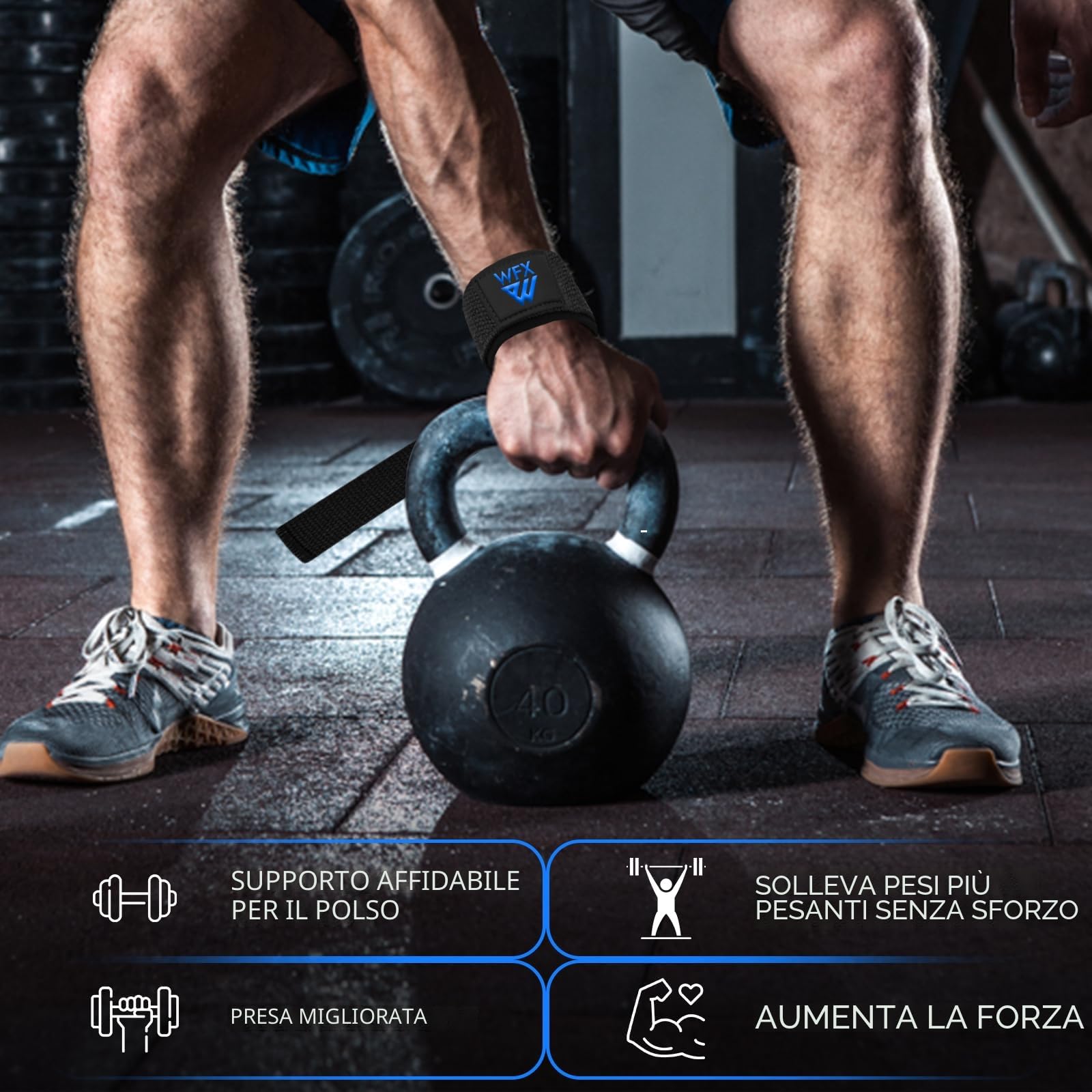 Polsiere per sollevamento pesi imbottite, in neoprene, per uomini e donne, per palestra, cross fit, allenamento, manubri, fitness, body building, power lifting, stacchi da terra