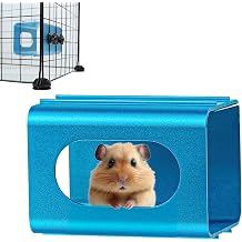 Hamsters Cooling Tunnel, Hamsters Instant Cooling Metal House, Aluminum Hanging Hideout Toys for Small Animals Dwarf Hamster Syrian Hamster Leopard Gecko Blue, 4.7x2.7x2.7 in