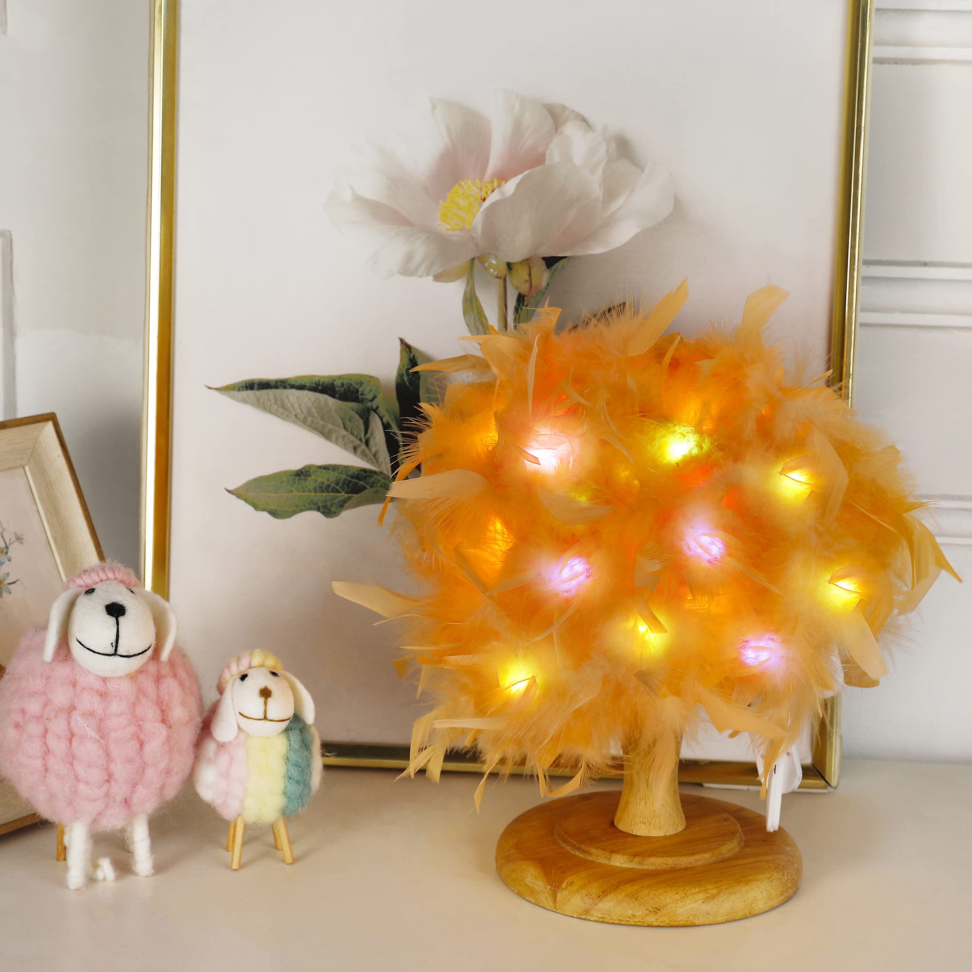 Larryhot Boa con luz naranja – 2 yardas de 75 g, 20 luces LED coloridas para fiestas, bodas, disfraces de Halloween, árbol de Navidad y decoración del hogar (naranja)