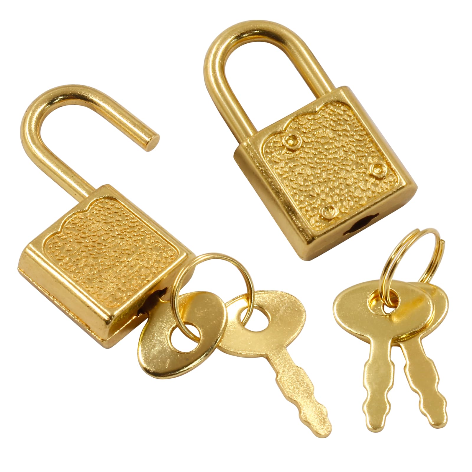 Unlorspy 10 Pcs Gold Mini Padlock with Key, Small Luggage Locks,32