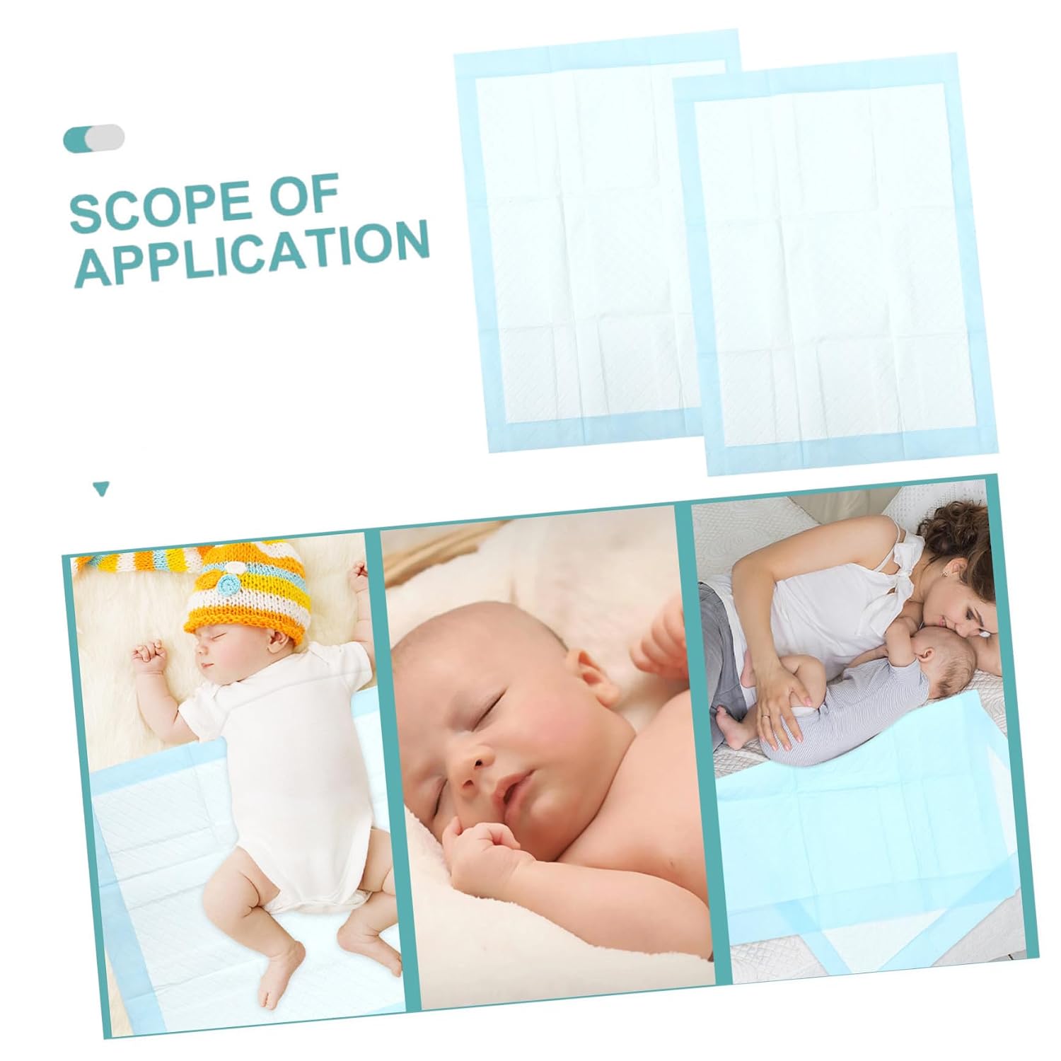 Abaodam 10pcs Disposable Changing High Absorbency Under Comfortable and Practical Design for Easy Diaper Changes