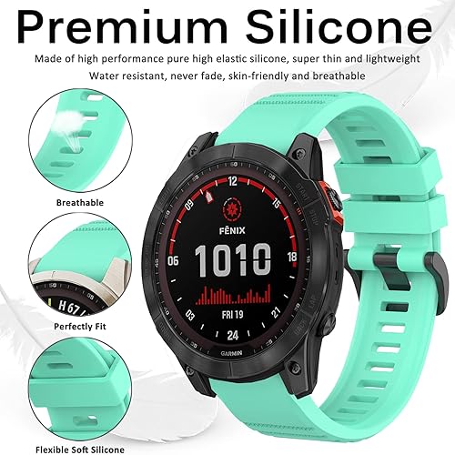 Miniatura 3 de Miimall Correa de silicona compatible con Garmin Fenix 7X, correa de reloj deportivo suave para mujeres y hombres, correa de repuesto flexible para