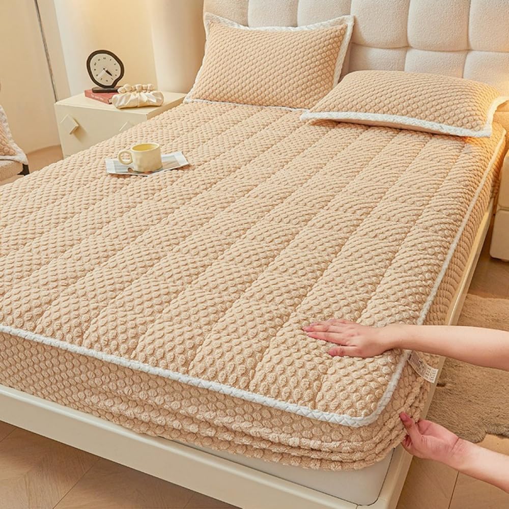 Housse de protection de matelas kaki 90x200 pour lit simple