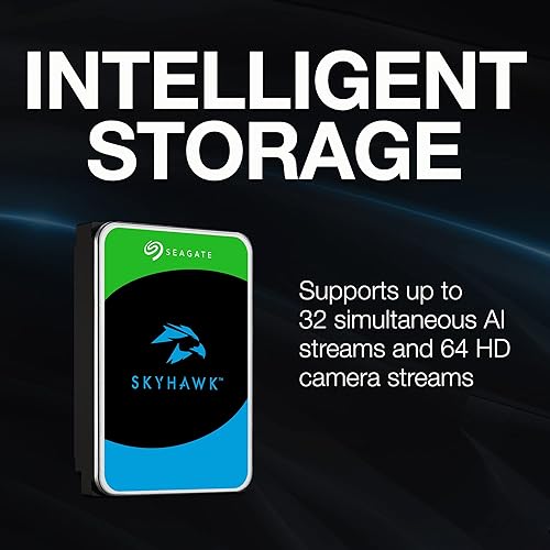 Vista 15 de Seagate Skyhawk AI - Disco duro interno de video de 8 TB - 3.5 pulgadas SATA 6Gb/s 256MB caché para sistema de cámara de seguridad DVR NVR con IA DE