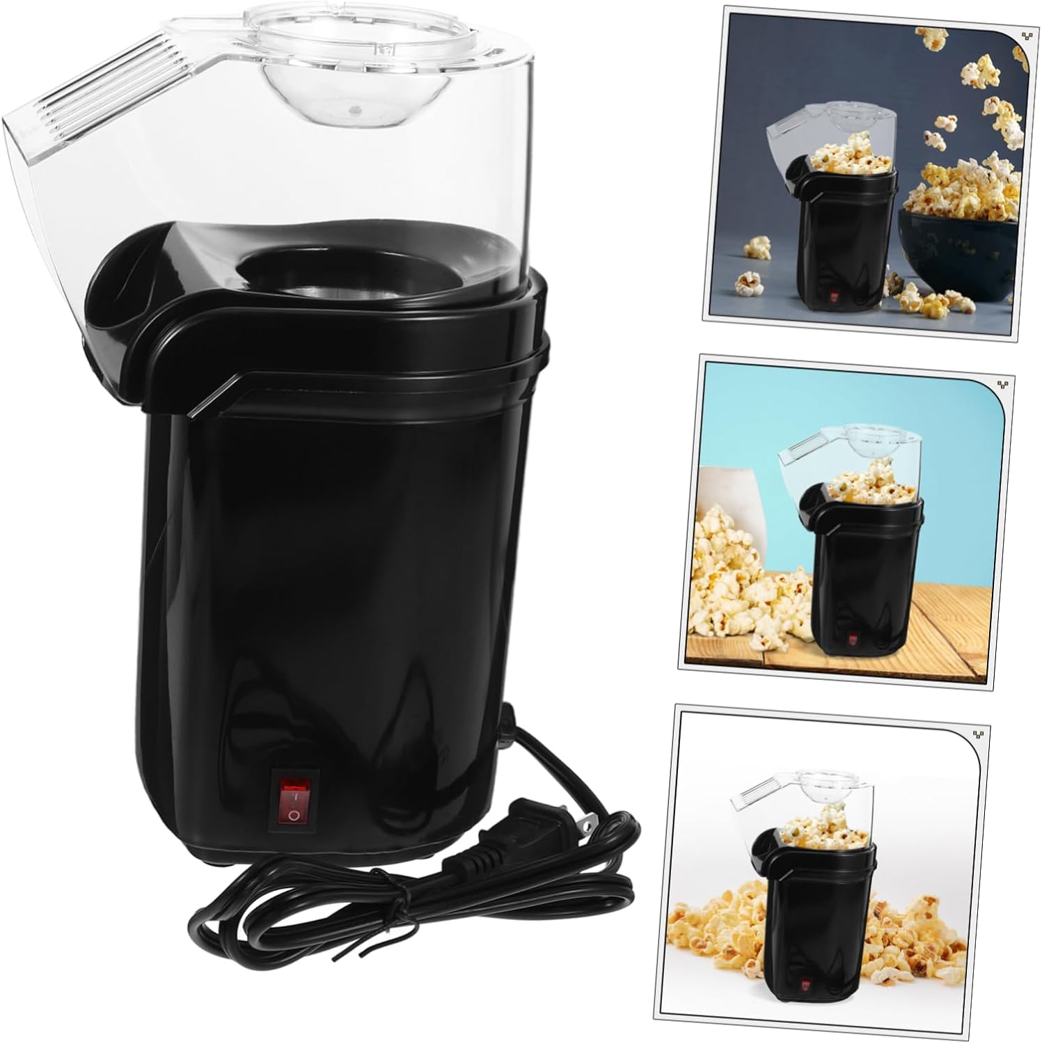 Cabilock 110V Mini Electric Popcorn Popper for Home Use Quick Popped Popcorn Maker with Scoop for Movie Nights and Parties