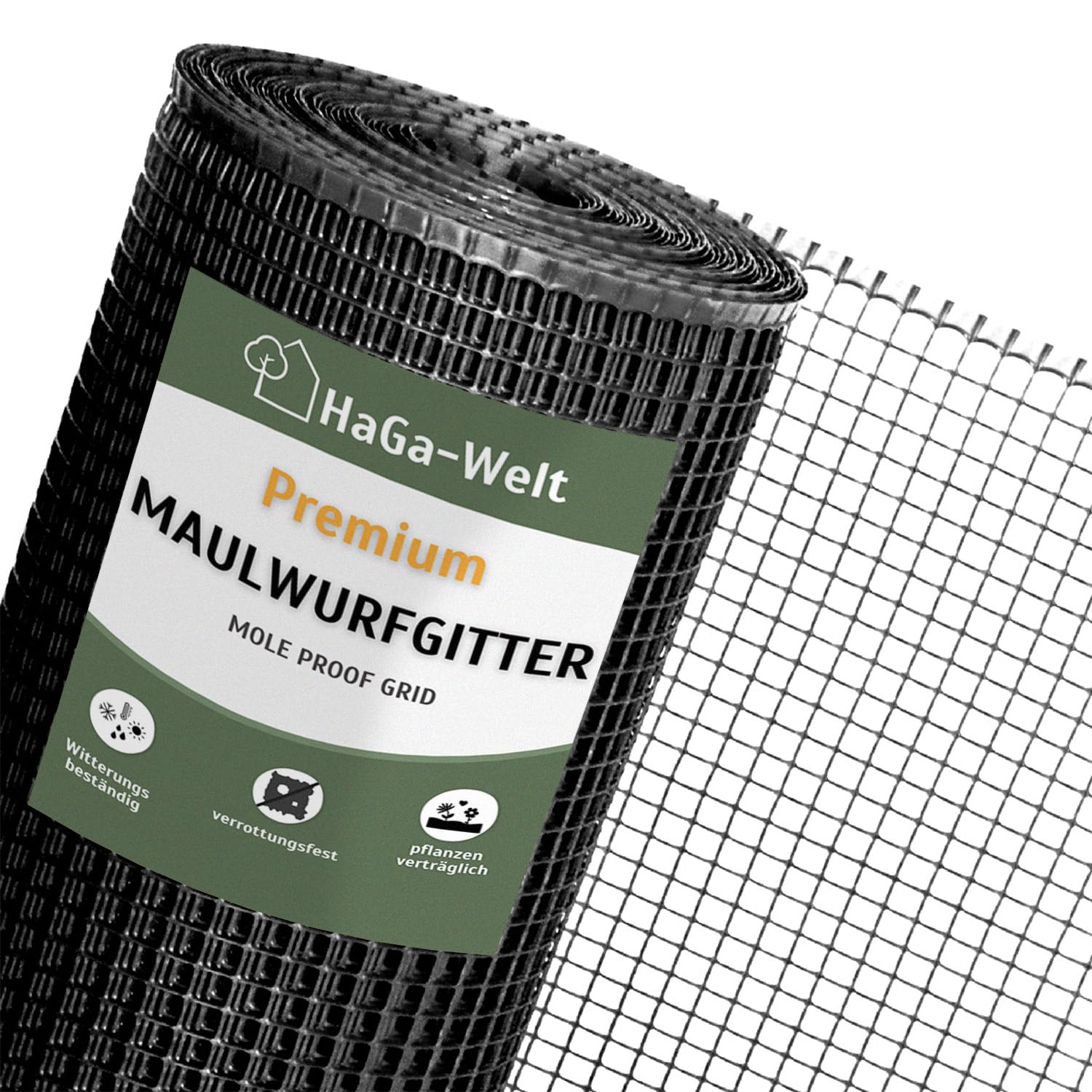 HaGa Maulwurfgitter 1,2m x 50m Breite aus Kunststoff zum Maulwurf Vertreiben im Garten - tierfreundlicher Maulwurf Vertreiber | Maulwurfschreck
