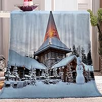 Vista 3 de Blankets Grey Christmas Queen Blanket for Bed - Soft Throw Blankets 3D Printing Lightweight Fuzzy Blanket Thermal Blankets for Couch, Bed Blankets