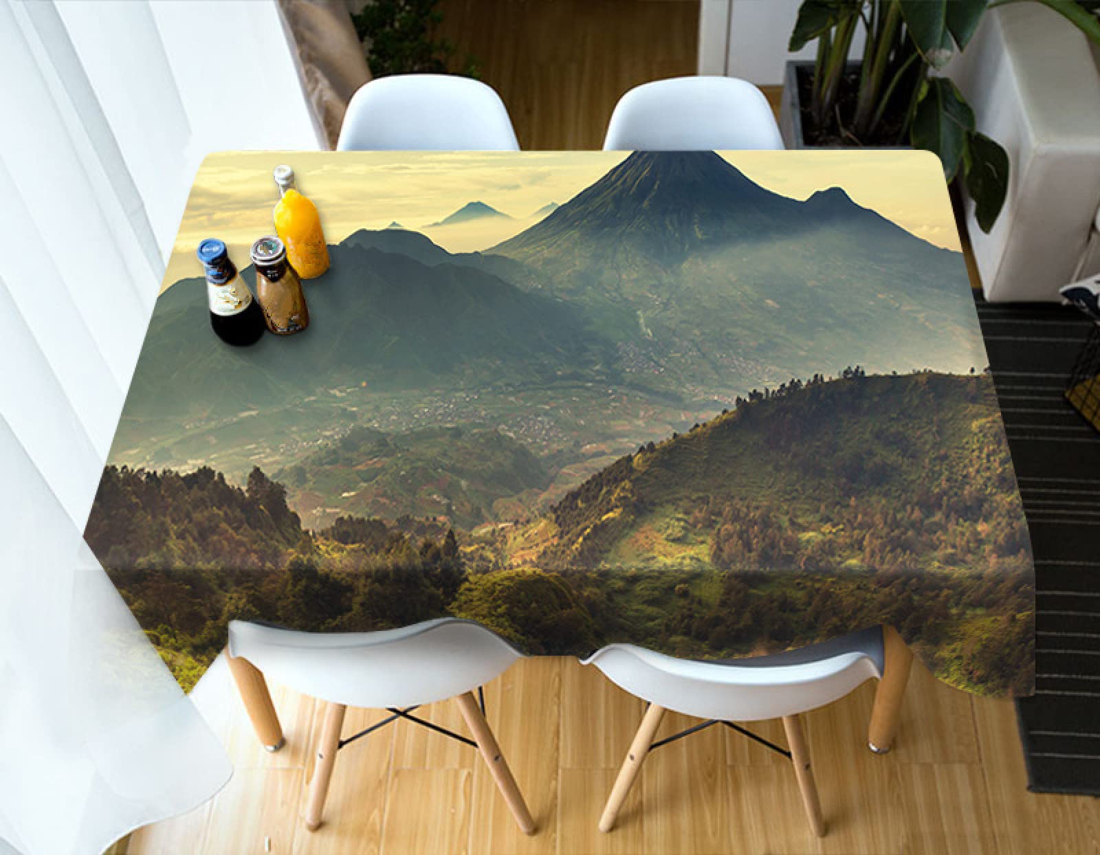 Nappe carrée 3D montagne pour évasion visuelle en cuisine et terrasse extérieure