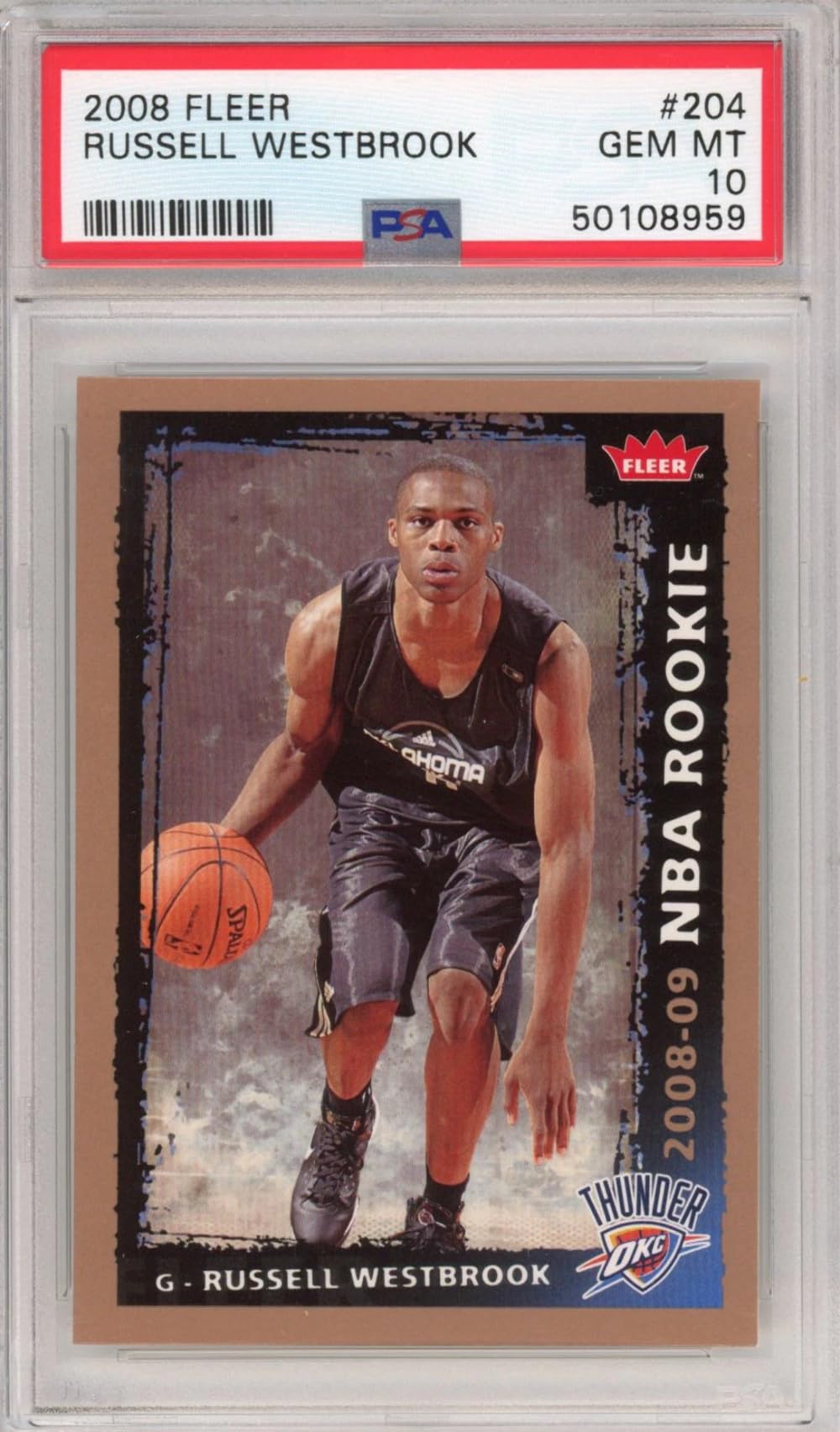 Amazon.com: Graded 2008-09 Fleer Russell Westbrook #204 Rookie RC 