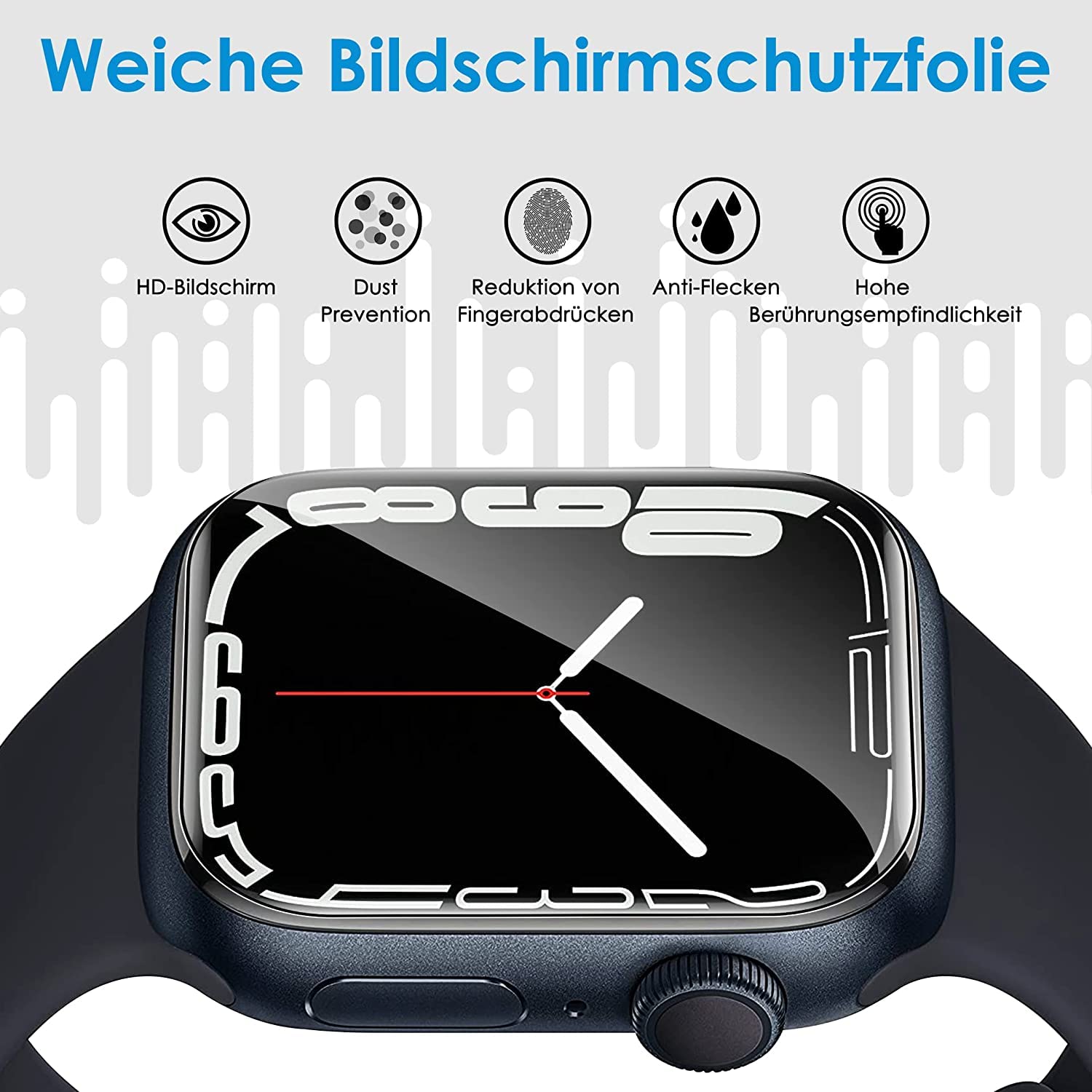 Besuche den UniqueMe- UniqueMe für Apple Watch Series SE3/SE2/SE/6/5/4 40mm Schutzfolie - 8 Stück, Flexible TPU, für iwatch 40mm Displayschutz, Blasenfreie, Weich HD Klar Displayfolie, Volle Abdeckung, Anti-Staub in use