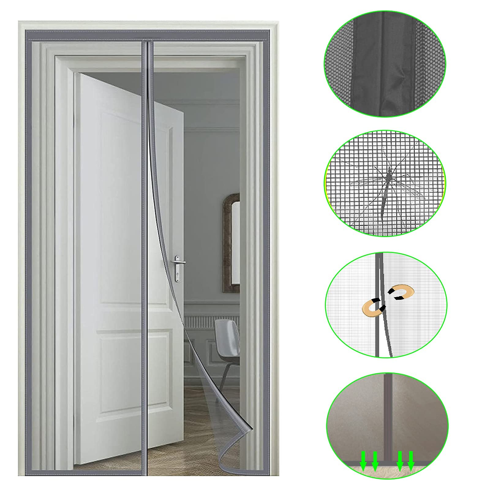 Magnet-Fliegengitter Für Türen – 245x195 Cm, Selbstschließend, Insektenschutz Für Balkon, Terrasse & Keller
