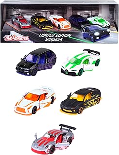 Majorette - Set de 5 Coches Edicion Limitada 10 - Maquetas de vehiculos de Juguete en Metal Fundido a presión, suspensión, 7,5 cm,para niños a Partir de 3 años (212054035)