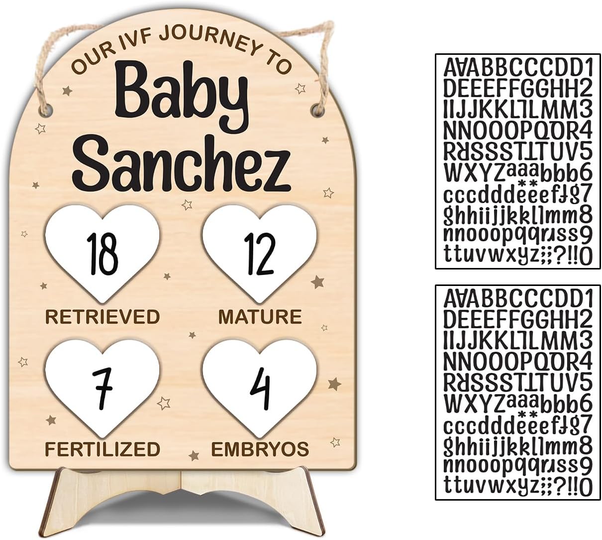 DIY Personalized IVF Journey Sign, IVF Milestone Plaque Infertility Gift Baby Pregnancy Keepsake for New Mom Dad Miracle Baby Reveal Fertility Embryo Transfer Timeline Signs for Expecting Parents image 2