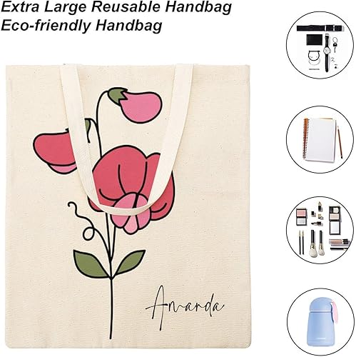 Miniatura 4 de Custom Birth Month Birth Flower Tote Bag