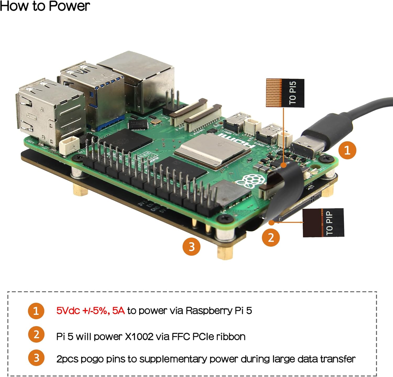 Geekworm X1002 PCIe M.2 NVMe SSD PIP PCIe Peripheral Bottom Board+Metal Case P580 for Raspberry Pi 5