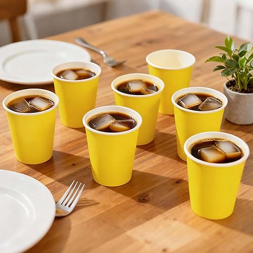 Miniatura 4 de Yes!Fresh Hot Party - Vasos de papel, 8 onzas, 50 unidades, varios colores (amarillo)
