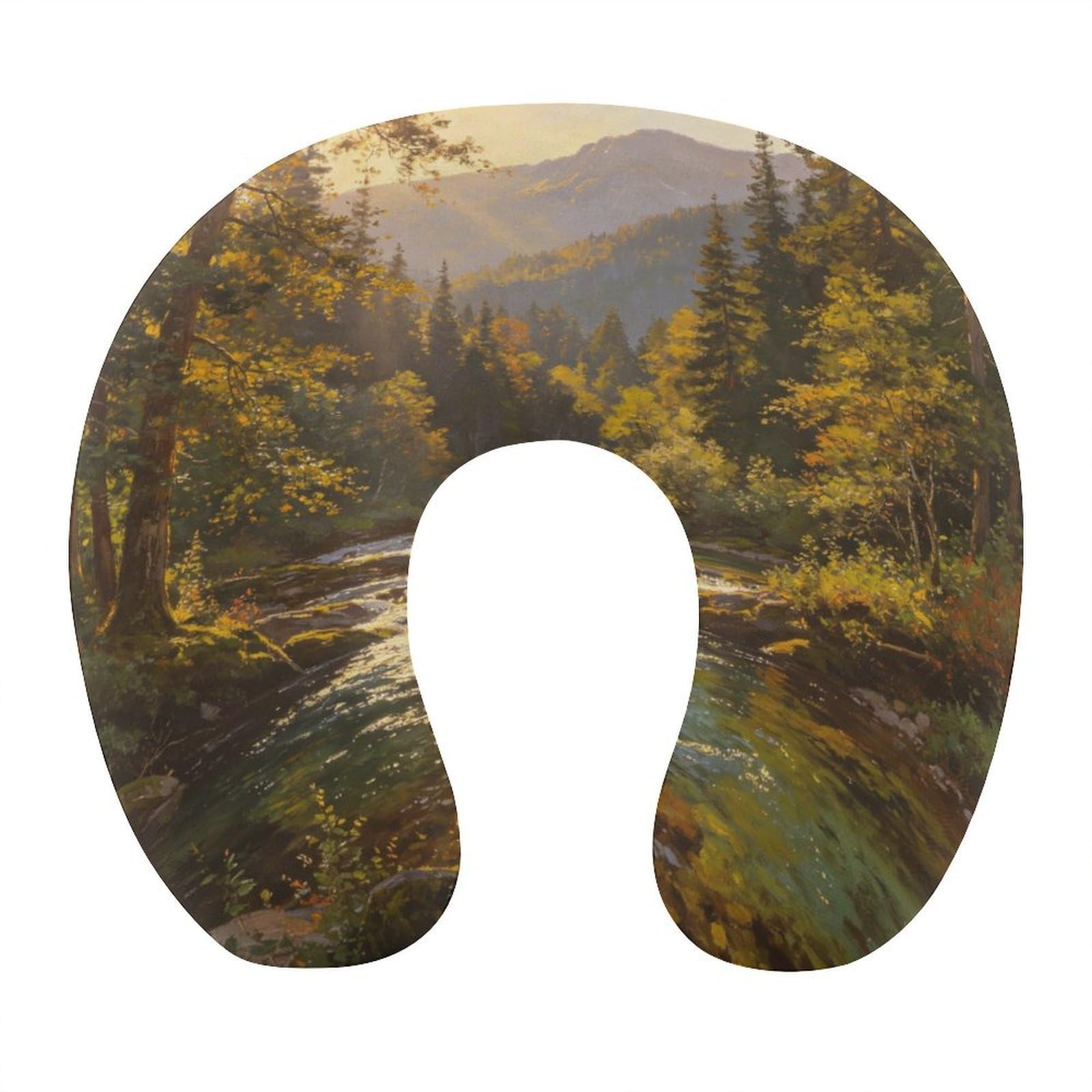 Btcowzrv Style Golden Hour Lakeview U Shaped Neck Pillow Travel Pillows