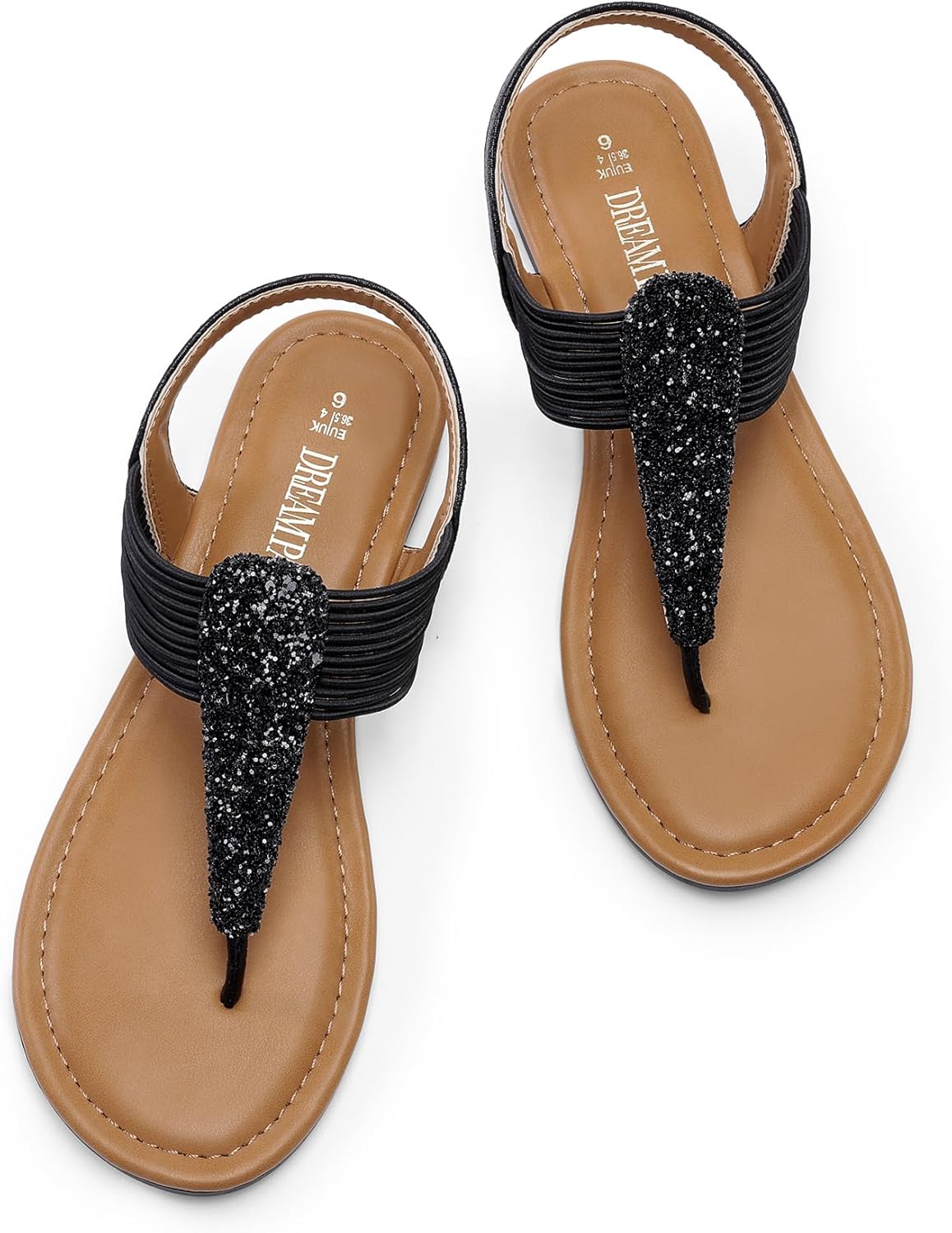 DREAM PAIRS Women's Elastic Strappy String Thong Ankle Strap Summer Gladiator Sandals - Image 5