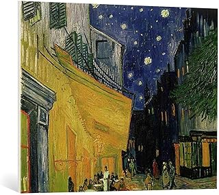 Kunst für Alle Cuadro en Lienzo: Vincent Van Gogh Cafe Terrace Place du Forum Arles 1888 Detail of 192281" - Impresión artística, Lienzo en Bastidor, 90x70 cm