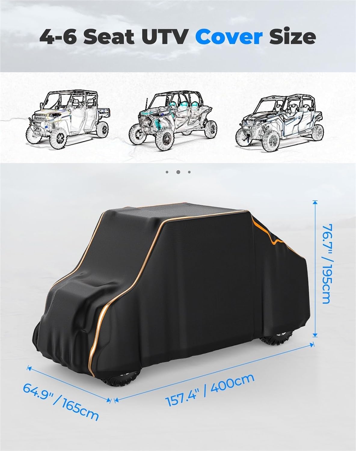に適合するゲーター XUV 825I 855D S4 UTVカバー 420D 防水 4-6人乗り 反射ストリップ付き 頑丈