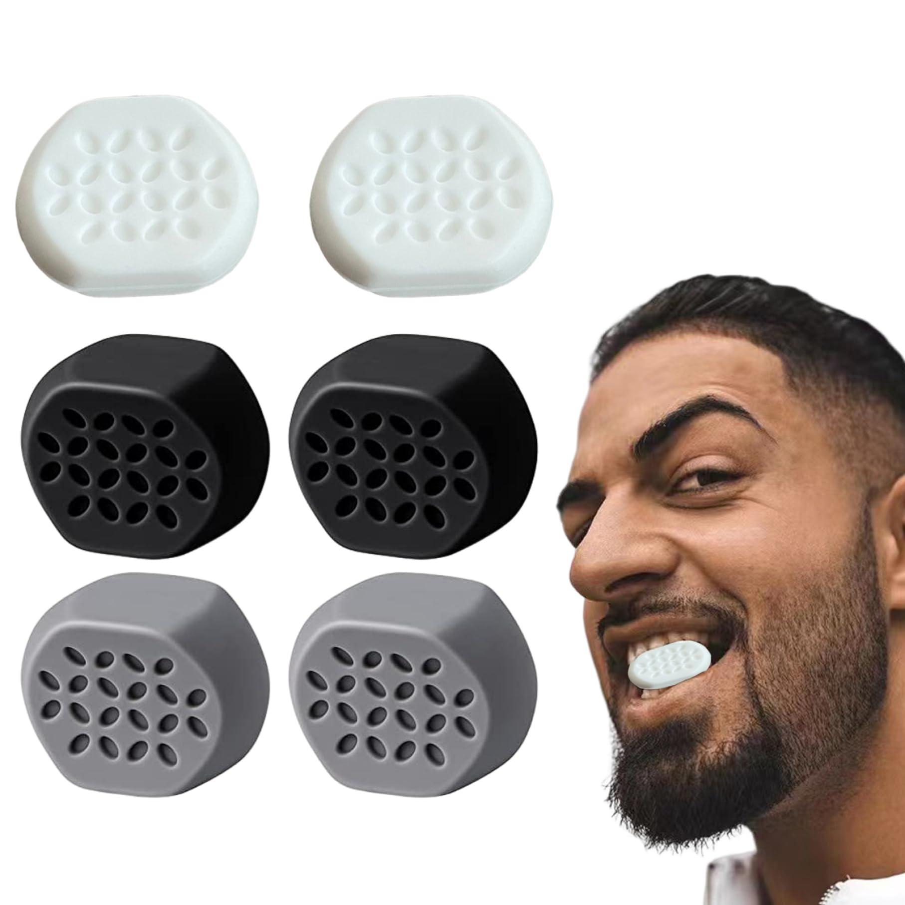 Jawline Exerciser Chew Jaw Exerciser 6 Pcs Chew Jawline Exerciser Double Chin Reducer Workout Trainer for Face Jaw