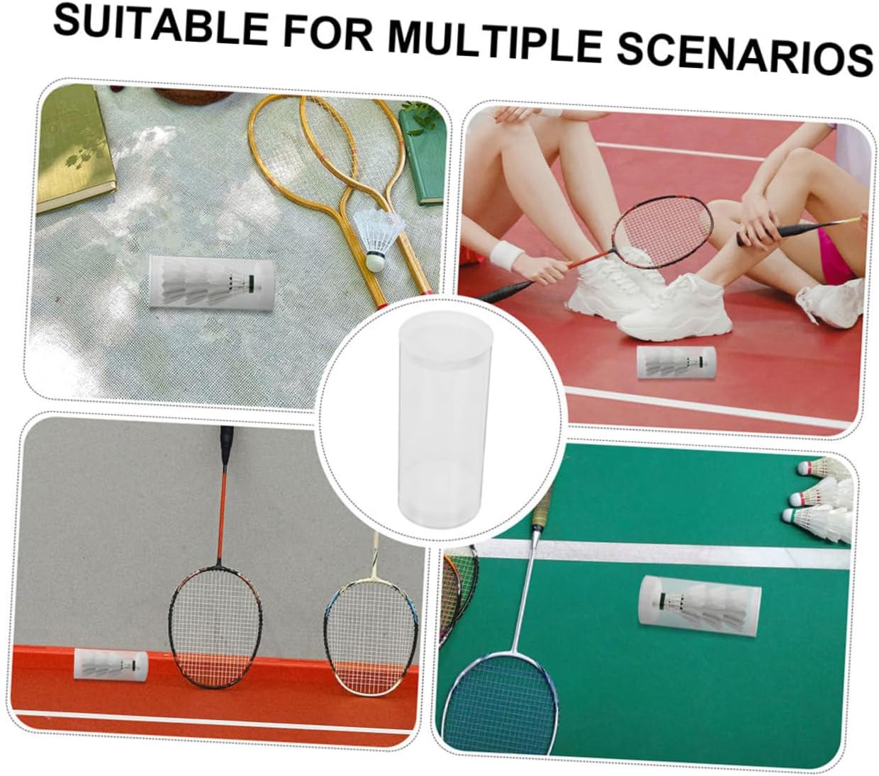 2pcs Sturdy Plastic Badminton Tube for Shuttlecocks Storage Container Easy