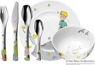 WMF Set posate bimbini Il Piccolo Principe in Acciaio Inox 18/10 Cromargan, set 6 pezzi con Tazza, Piatto, Coltello, Forchetta, Cucchiaio e Cucchiaino