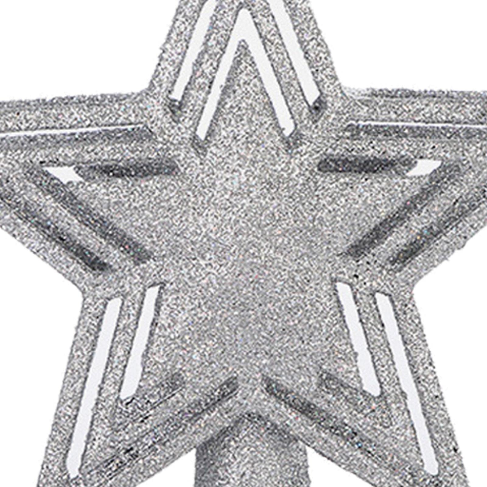 CALANDIS Shiny Christmas Tree Topper Lighted Holiday Snowflake Projector Light Silver