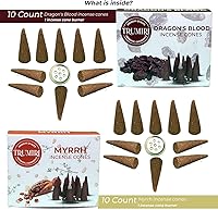 Vista 55 de TRUMIRI Incense Cones - Combo Pack of 20 Cone Incense - 10 Nag Champa + 10 Palo Santo - Insence Cones - Incense Cones Scented - Cone Incense Scents
