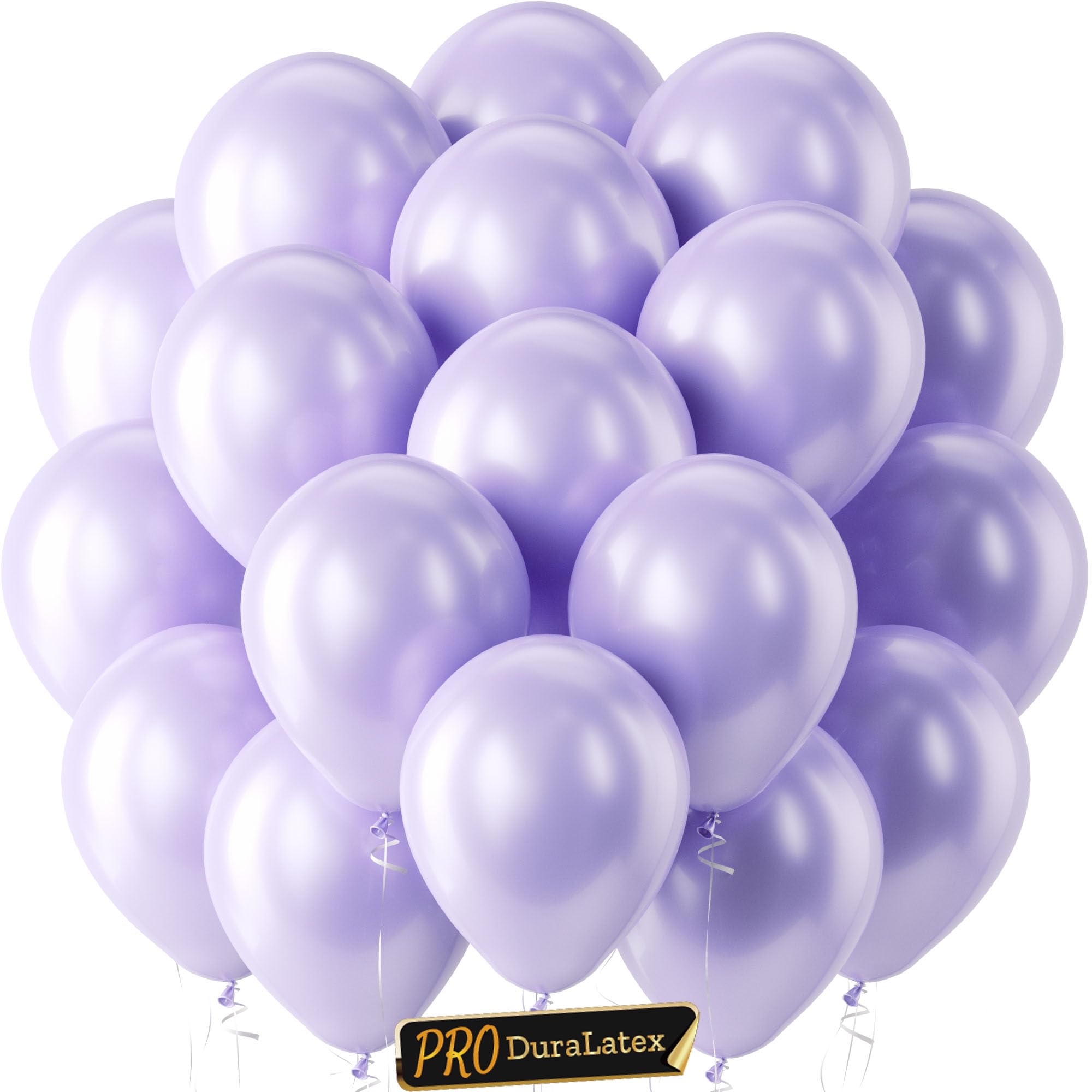 Bezente Pro Duralatex Pearl Lavender Extra-Thick Balloons 120 Pack 10 inch