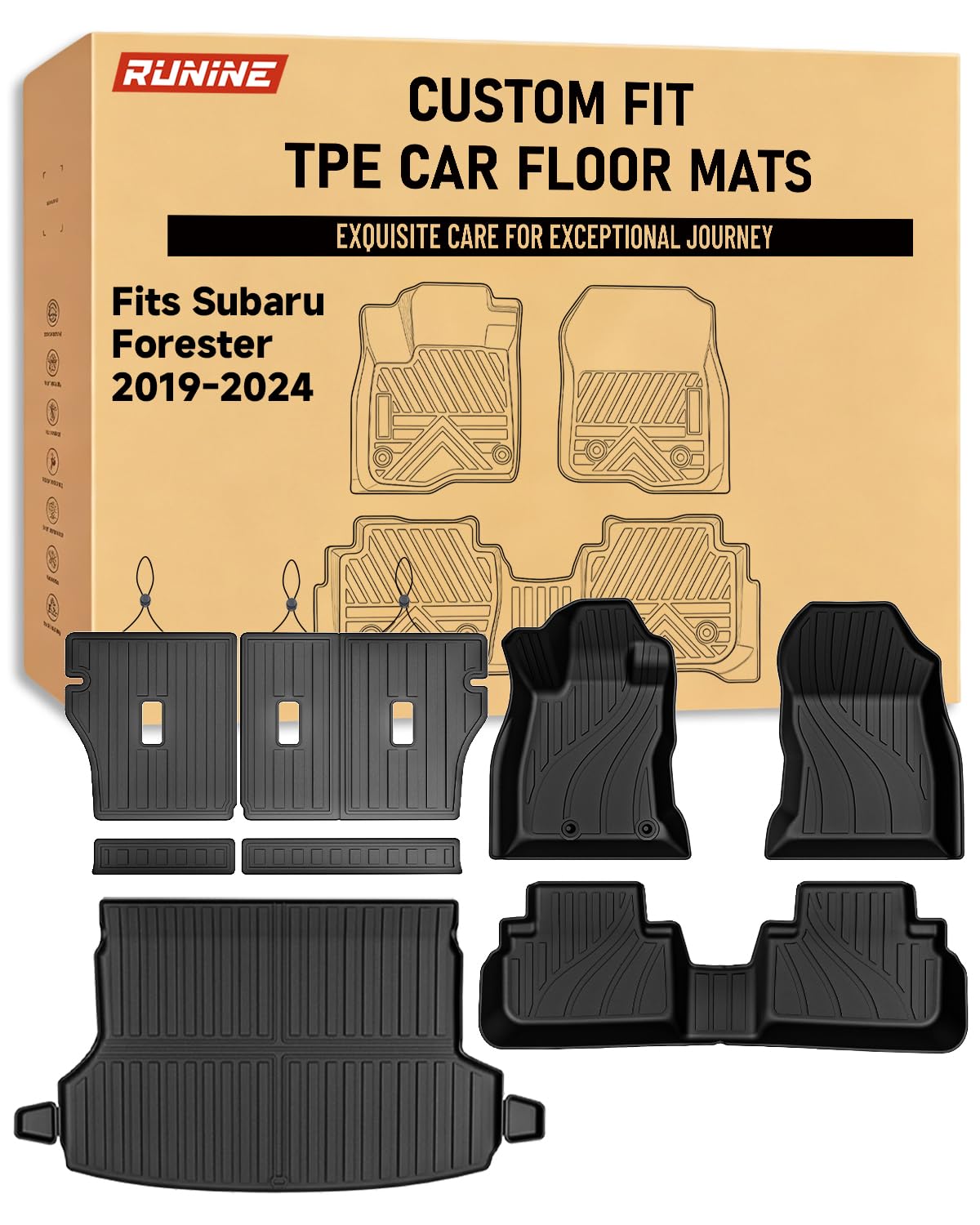 View 1 of ***STOCK PHOTO FOR REFERENCE ONLY*** GALVAGNITE Floor Mats for Ford Bronco 2021-2026, All Weather Floor Mats Trunk Cargo Liner with Backrest Protectors and Door Sill Guards Accessories, Full Coverage Set (Fit 4 Door Models)