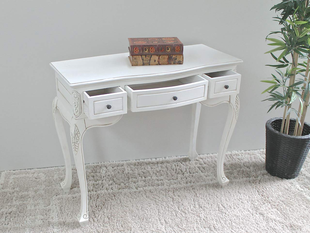 International Caravan Carved Vanity Desk